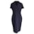 Vestido recto Max Mara Workwear en lana virgen azul  ref.989915