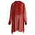 Isabel Marant Étoile Vestido listrado na altura do joelho em viscose vermelha Vermelho Fibra de celulose  ref.989969
