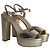 Stuart Weitzmann Ryder 95 Sandali con plateau in pelle dorata - vista 3