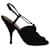 Alaïa Alaia Slingback-Sandalen mit hohem Absatz aus schwarzer Baumwolle  ref.990026