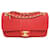 Timeless Chanel Classque Bolsa chevron vermelha atemporal Vermelho Couro  ref.990282