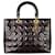 Christian Dior Marron vintage 1999 grand sac Lady Dior verni à poignée supérieure Cuir  ref.991049