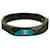 CHANEL CC Logo Bangle Bracelet In Black Resin with teal background Geometric cuff  ref.992042