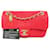 Timeless Beautiful Chanel bag 21 cm in leather and Chevron pattern Valentine Red.  ref.992416