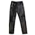 Moschino Couture Nero / Pantaloni in pelle con dettaglio cerniera argento  ref.992680