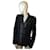 Autre Marque Striped wool and leather jacket Marine Babini Black  ref.992710