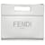 Fendi White Mini Logo Debossed Shopper Bag Leather Pony-style calfskin  ref.992796