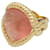 inconnue Ring aus Gelbgold, Rosenquarz. Gelbes Gold  ref.993509