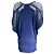 Vestido de malha de caxemira com acabamento em couro e seda azul Catherine Malandrino - vista 3