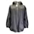 Autre Marque Plan C Noir / Blanc / Manteau matelassé gris à capuche en tweed de laine tissé et fermeture éclair complète  ref.993804