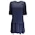 Stella Mc Cartney Stella McCartney Navy Blue Short Sleeved Layered Crepe Dress Viscose  ref.993813