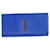 Saint Laurent Classic Monogram Long Clutch em couro azul  ref.993871