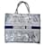 Dior Book Small Tote Bag in Navy Blue Canvas Cloth  ref.993995