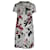 Escada Floral Print Knee-Length Dress in White Cotton  ref.994333