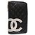 Cartera larga CHANEL Cambon Line Piel de cordero Negro CC Auth th3796