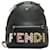 Fendi Century Fun Fair Mini-Rucksack mit Nieten 8BZ038 Schwarz Leder Kalbähnliches Kalb  ref.997395