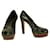Alexander McQueen Blue leather Black Polka Dots peep toe Pumps Heels Shoes sz 39  ref.998915