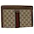 GUCCI GG Canvas Web Sherry Line Clutch Bag Beige Red Green 89.01.001 auth 48199  ref.998948