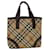 BURBERRY Nova Check Hand Bag PVC Leather Beige Brown Auth 48031  ref.998976