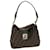 FENDI Zucca Canvas Shoulder Bag Nylon Brown Black Auth 48242  ref.999005