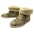 NEW FURLED GUCCI HORSEBIT ANKLE BOOTS 599017 38 CANVAS GG SUPREME FUR BOOTS Camel Cloth  ref.999843