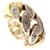 VINTAGE POMELLATO CURB RING WHITE AND YELLOW GOLD 18K AND DIAMONDS GOLD RING Golden  ref.999871