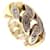 VINTAGE POMELLATO CURB RING WEISS UND GELB GOLD 18K UND DIAMANTEN GOLDRING Golden Gelbes Gold  ref.999871