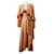 Diane Von Furstenberg Robe de soirée DvF comme robe portefeuille avec cape Satin Pêche  ref.1008150