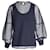 Chloé Chloe Tank Top with Sheer Floral Long-sleeve Overlay in Navy Blue Polyester  ref.1009648