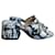 FENDI  Sandals T.EU 38 cloth Blue  ref.1009877