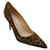 Manolo Blahnik Zapatos de tacón con estampado de leopardo multicolor marrón Castaño Suecia  ref.1009948