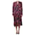 Isabel Marant Vestido midi floral com vários ombros acolchoados - tamanho Reino Unido 8 Multicor Seda  ref.1010102