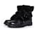 Jimmy Choo, Fur embellished leather lace up boots Black  ref.1010324