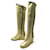 CHANEL FUR-LINED BOOTS SHOES 40 GOLD LEATHER GOLDEN FUR LEATHER BOOTS  ref.1010590