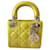 Miss Dior Mini Lady Dior handbag Yellow Leather  ref.1011090