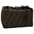 FENDI Zucca Canvas Pouch Leather Black Brown 2111 26348.098 auth 48685  ref.1011153