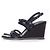 Chanel, Zeppe in pelle blu scuro - vista 2