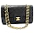 Chanel Double flap Black Leather  ref.1012132