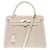 Hermès Hermes Kelly bag 28 in White Canvas - 101293 Cloth  ref.1012369