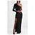 Haney Tracee Schwarzes Maxikleid mit seitlichem Schlitz - Ansicht 4