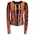 Alaïa Alaia Black / Red Multi Geometric Jacquard Cardigan Knit Sweater Viscose  ref.1013806
