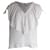 Blusa Fendi con cuello en V y volantes en seda blanca Blanco  ref.1013935