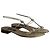 Stuart Weitzman Crystal Embellished Flat Sandals in Gold Leather - view 3