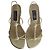 Stuart Weitzman Crystal Embellished Flat Sandals in Gold Leather - view 5
