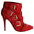 Giuseppe Zanotti x Balmain Ankle Boots in Red Suede   ref.1013944