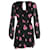 Reformation Mini-robe à manches transparentes en viscose à imprimé floral noir Fibre de cellulose  ref.1014369