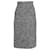 Dolce & Gabbana Jupe crayon mi-longue à chevrons en laine grise  ref.1014388