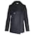Abrigo corto con botonadura forrada de lana negra Saint Laurent Negro  ref.1014404