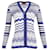 Missoni Striped Crochet-Knit Cardigan In Navy Blue Viscose Cellulose fibre  ref.1014407