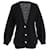 Alessandra Rich Cable-Knit Cardigan in Black Alpaca Blend Wool  ref.1014412